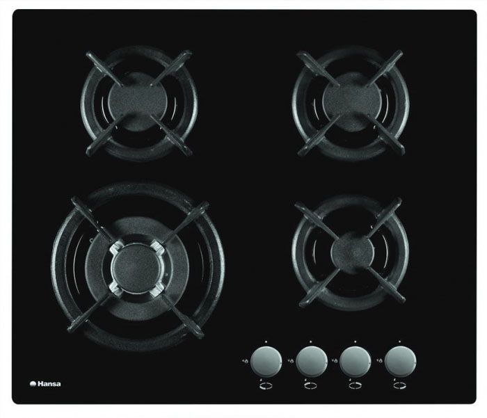 سطح زجاجي أسود أنيق ومناطق طهي قياسية مع شوايات منفصلة