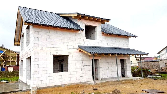 Haus der Porenbetonblöcke