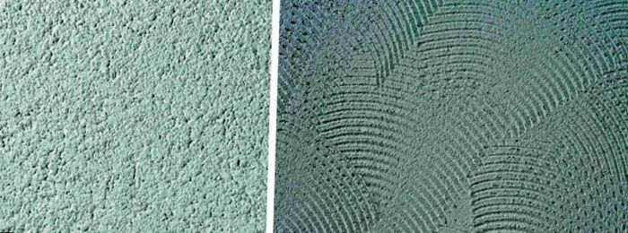 Fassadenputz auf Acrylbasis nach dem Trocknen Fassadenputz auf Acrylbasis nach dem Trocknen