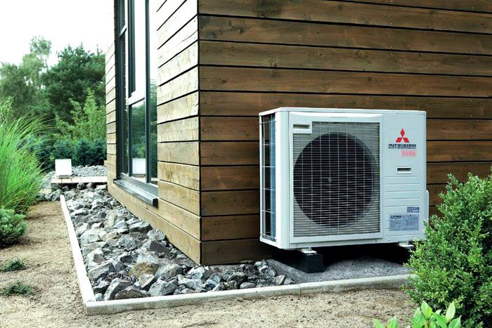 An air-to-air heat pump looks like an air conditioner
