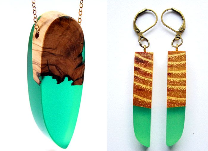 Ρητίνη και κοσμήματα από φυσικό ξύλο