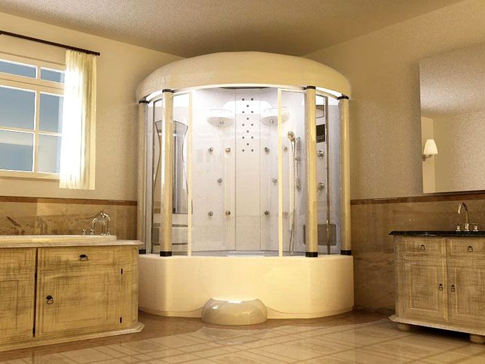 Om een grote douche met ligbad te installeren, heb je veel vrije ruimte nodig