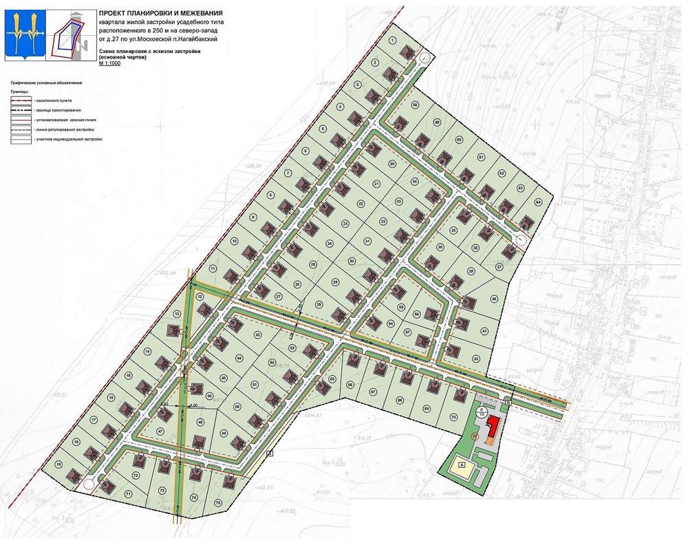 อาคารคฤหาสน์ แทนที่จะเป็นกระท่อมในบางแปลงสามารถวางบ้านดูเพล็กซ์และบ้านรูปสี่เหลี่ยมได้