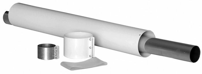 Il tubo esterno della struttura è in acciaio smaltato, il tubo interno è in alluminio