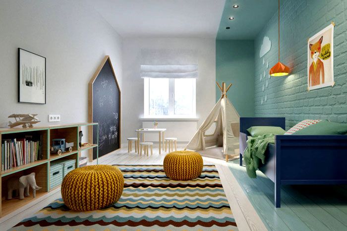 Колкото по-просторна е детската стая, толкова повече място има детето за игри, движение и спорт.