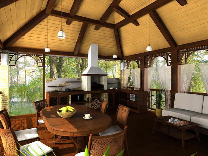 ในศาลาปิดพนักงานต้อนรับชอบวางห้องครัวฤดูร้อนซึ่งการทำอาหารเป็นเรื่องน่ายินดี