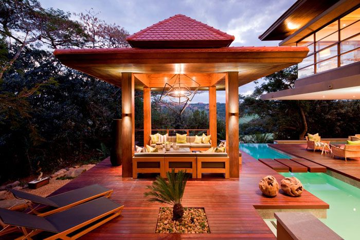 ศาลาสไตล์ญี่ปุ่นต้องใช้วัสดุโปร่งแสงไม้ไผ่และไม้ธรรมชาติในการออกแบบเสื่อแสง