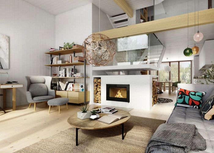 Уютната атмосфера на зимната вечер ще бъде подчертана от електрическа камина с осветление