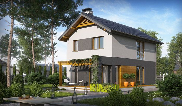 Aerated concrete house project R279