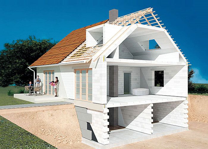 Houses made of aerated concrete blocks are in demand among individual developers, due to the possibility of building with their own hands and the relatively low cost of construction