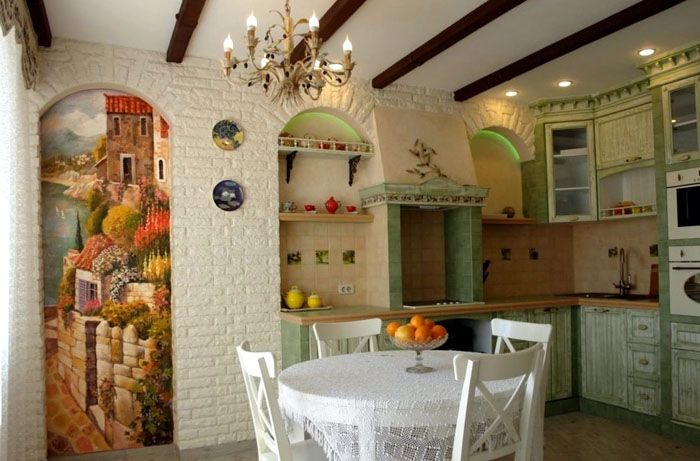 ด้วยความช่วยเหลือของวอลล์เปเปอร์ภาพหน้าต่างและประตูถูกสร้างขึ้น