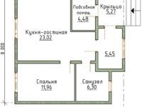 Το έργο ενός διώροφου σπιτιού 8 × 8 από μπλοκ αφρού