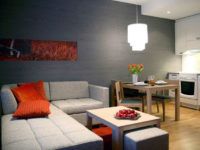 O canapea de colț excelentă, cu un loc de dormit. Puteți ridica modele mici sau invers, puteți ocupa cea mai mare parte a bucătăriei