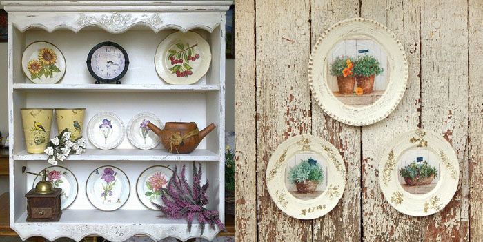 แผ่นผนังสไตล์โปรวองซ์สำหรับห้องครัววางบนชั้นวางหรือยึดกับพื้นผิวแนวตั้งที่เรียบ