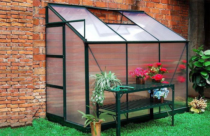 It is easy to bring water, lighting, heating from home to a similar greenhouse and polycarbonate greenhouse