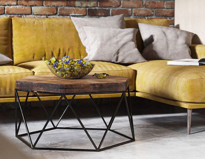 Para uma mesa de centro estilo loft faça você mesmo, uma mesa de madeira maciça é adequada