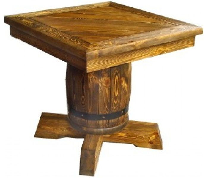 Uma vez que o barril é um produto robusto, uma mesa bastante grande pode ser fixada por cima