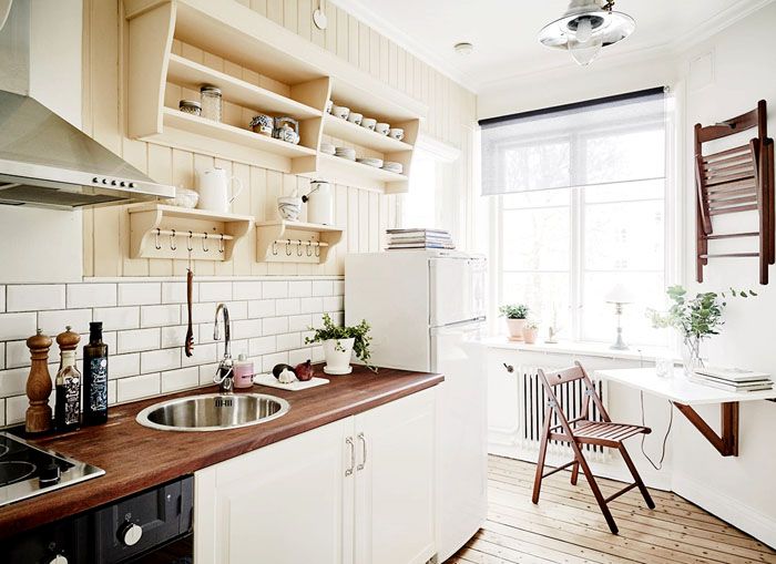 Folding chairs stow away when needed