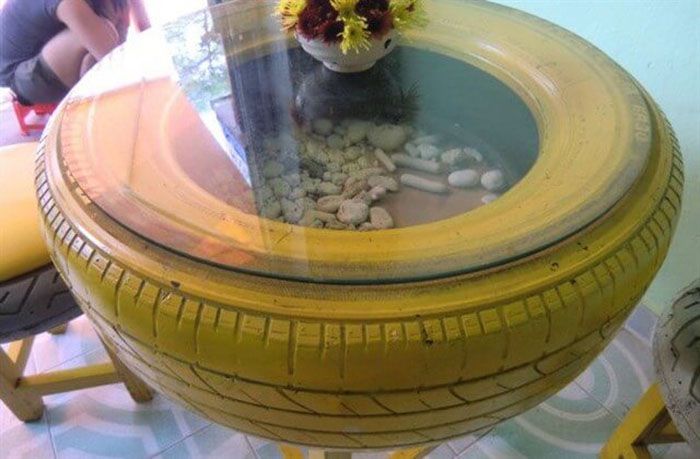 Os pneus podem ser pintados em cores que combinem com o interior