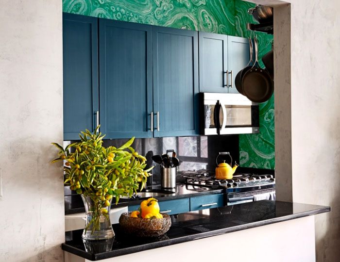 Instead of a passage, you can create a window with a bar counter