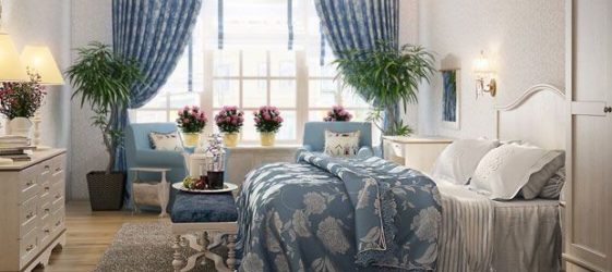 Bilik tidur gaya Provence: foto, reka bentuk