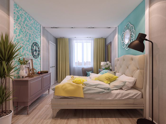 Light turquoise background serves as the basis for fantasies from the beige palette