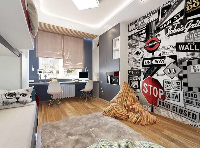 Le linoléum classique et le plafond blanc conviennent à de nombreux styles