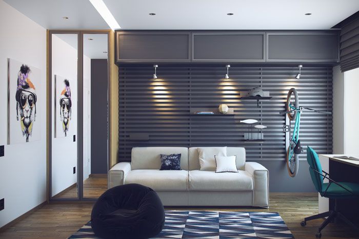 Ce que le futur homme aimera particulièrement, c'est que dans un tel intérieur, on ne passe pas beaucoup de temps à nettoyer