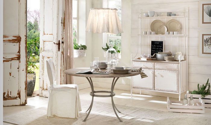 Wooden pieces of furniture are traditional for this style. The smoothness of the lines is flawless