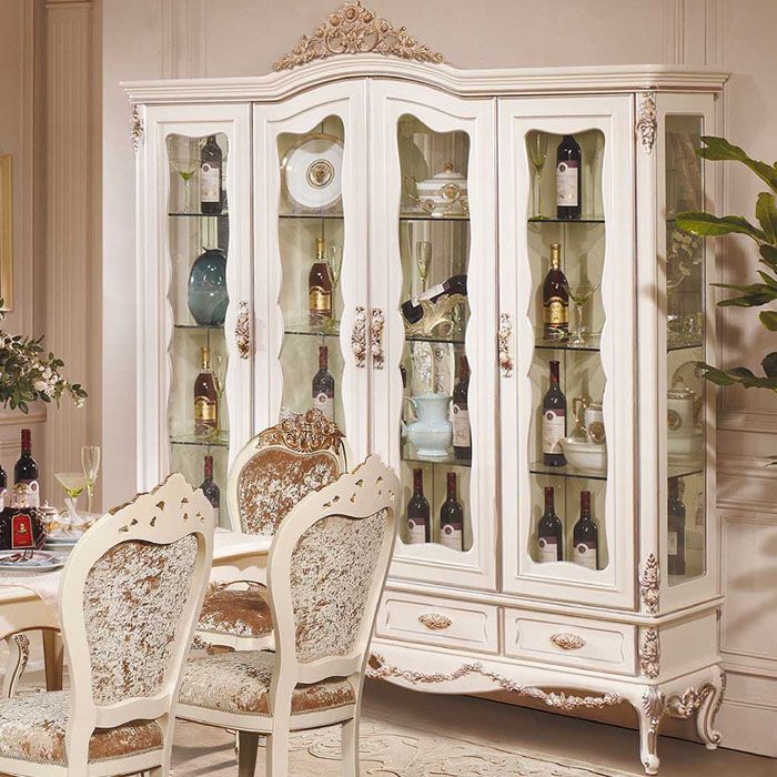 The cabinet for storing alcoholic beverages looks somewhat pretentious.