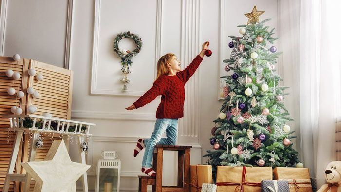 Dengan menggunakan keseluruhan gudang hiasan Tahun Baru, anda boleh mengubah ruang tamu menjadi tempat yang luar biasa