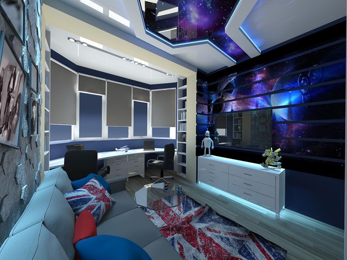 Voor kleine kamers zijn zulke originele ontwerpen ontwikkeld dat het ontbreken van meters een voordeel lijkt. Moderne stijlvolle oplossing