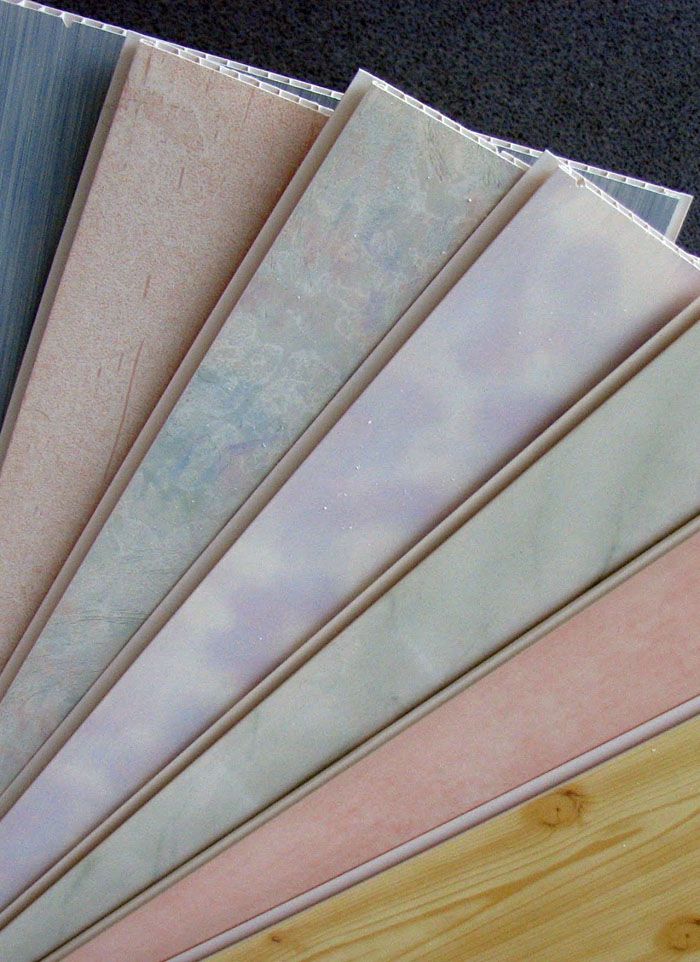 Ceiling decoration with plastic panels