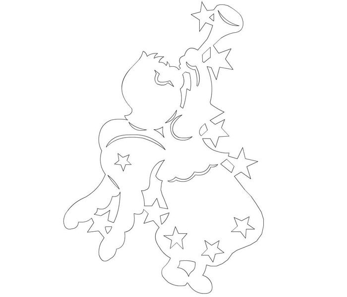 An angel can be entrusted to cut out to younger household members