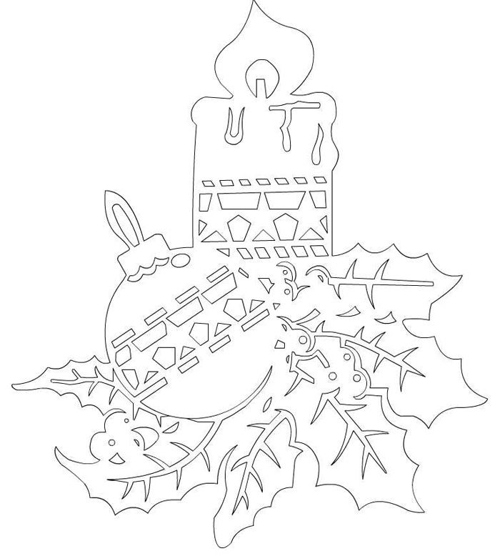 In one small vytynanka three festive elements were combined at once