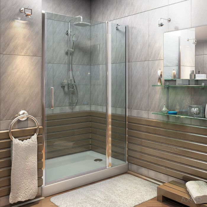 Utilizzando una nicchia a muro e un divisorio in vetro per creare una doccia completa