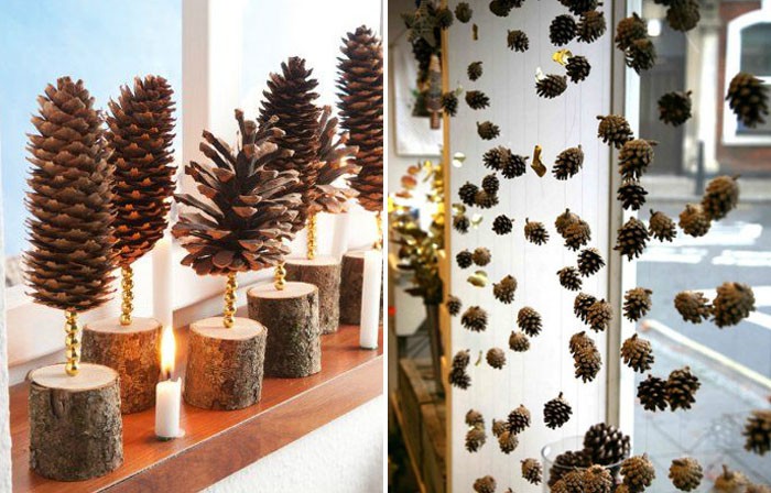 Декор на прозореца? Вие сте добре дошъл! И завеса от шишарки и импровизирани растения