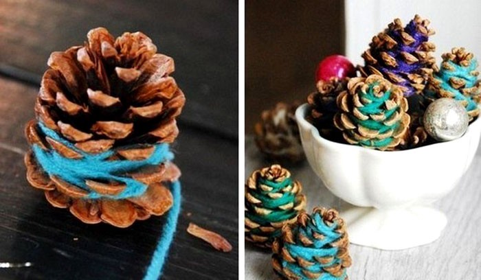 Как ви харесва този декор? Ярките вълнени конци също могат да оцветят продукта!