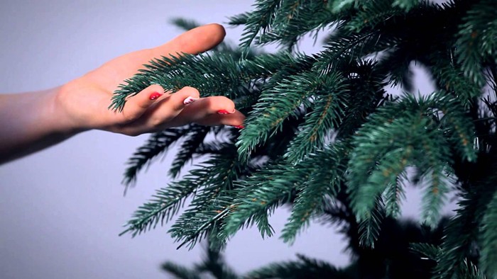 Quality artificial coniferous tree at first glance is indistinguishable from the real