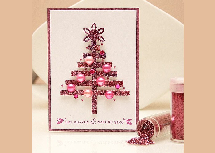 A few ribbons and halves of beads - a wonderful Christmas tree is ready