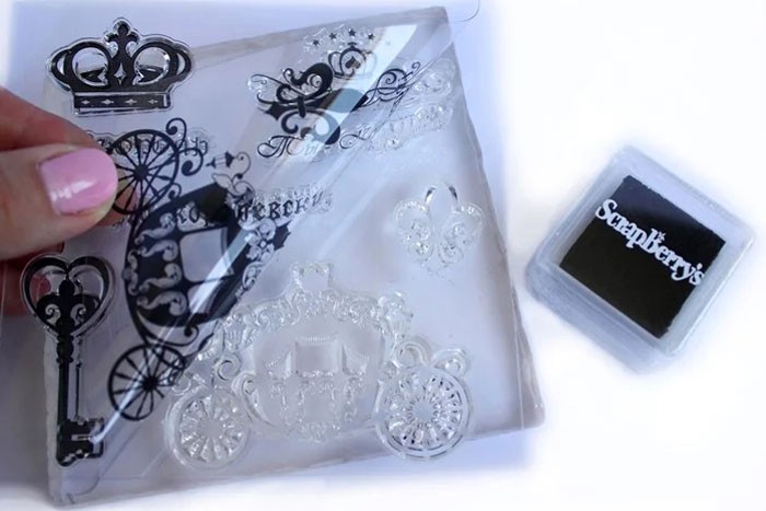 For stamping, rubber or silicone samples are purchased - stamps