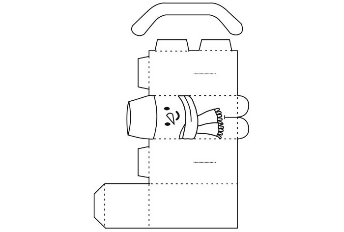 Geometric snowman: we print, decorate and let the child work on his own