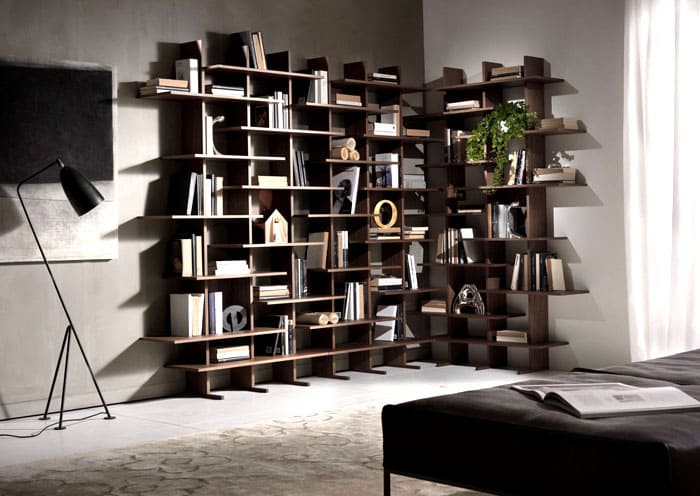 The modern bedroom will benefit from creative bookcase designs