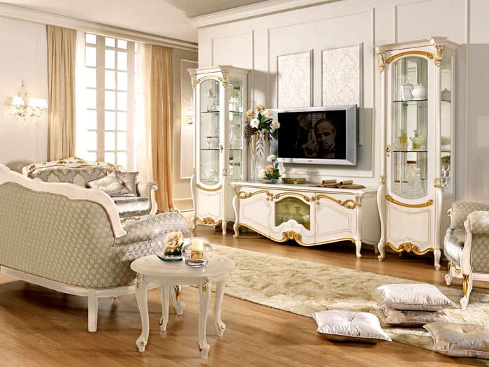 The TV is placed right on the walls