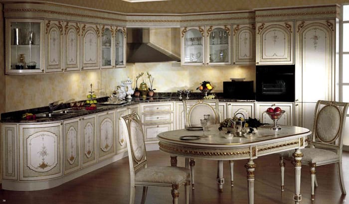 Modular furniture is purchased immediately with a table and chairs. This is how the issue of compatibility and functionality is resolved: everything is already provided for by designers, including built-in appliances, invisible to the eye