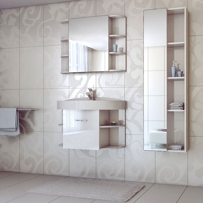 การออกแบบรวมกันเป็นสิ่งที่น่าสนใจที่สุด บนชั้นวางแบบเปิดคุณสามารถวางสิ่งที่คุณใช้บ่อยซ่อนสิ่งอื่น ๆ ได้