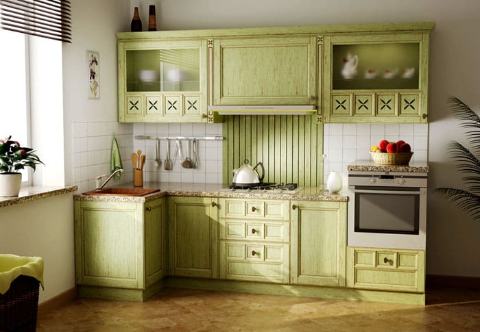 Provence and Italian destinations actively use railing systems, on the hooks of which various kitchen utensils hang nicely and neatly at home.