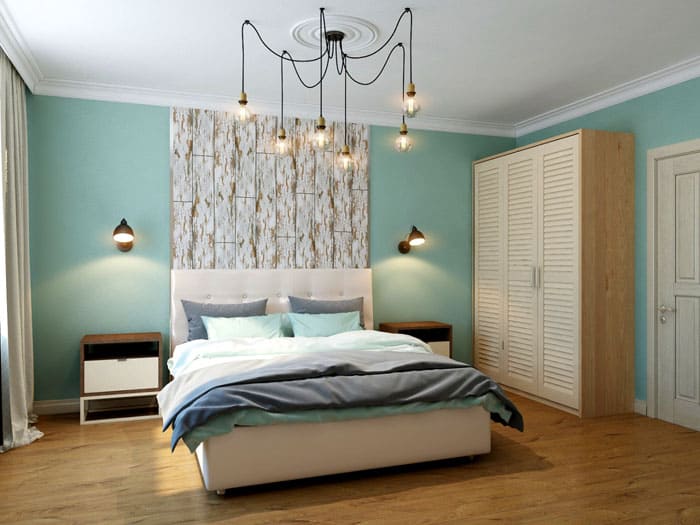 เฉดสีเขียวกลายเป็นพื้นหลังที่นุ่มนวลสำหรับการตกแต่งภายในทั้งหมด