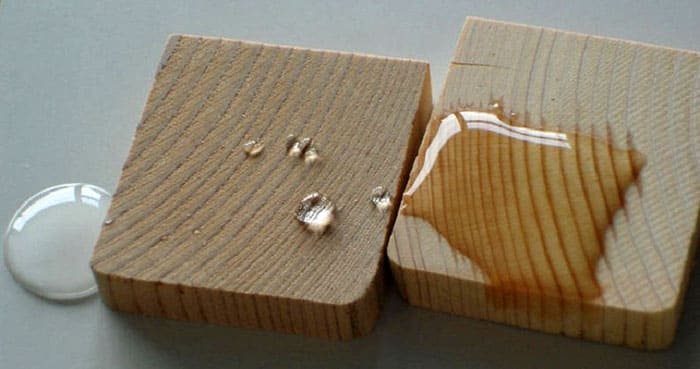 Εφέ προστασίας από την υγρασία μετά τη χρήση άχρωμου λεκέ