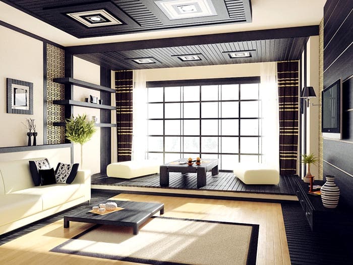 Die Farbpalette kann hier nicht reich sein, was einen erstaunlichen Effekt der Ruhe ergibt.